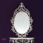 آینه شمعدان و میز کلاسیک نقره ای