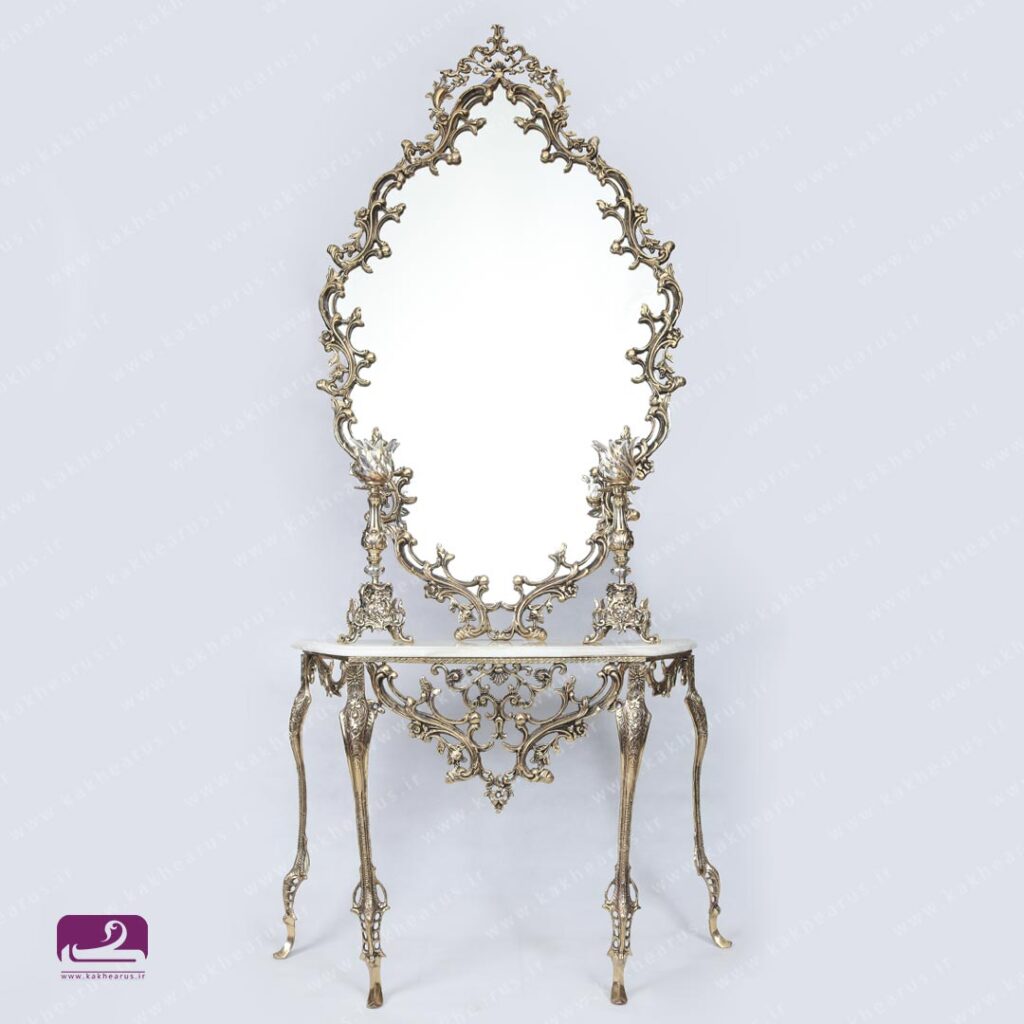 آینه کنسول مدرن برنجی کیهان – کد 27