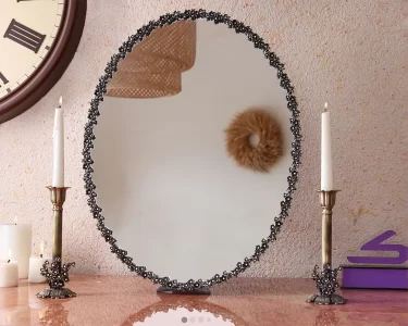 آینه شمعدان آنتیک شقایق55