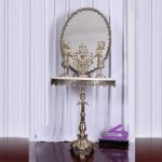 Mirror table and candlestick service