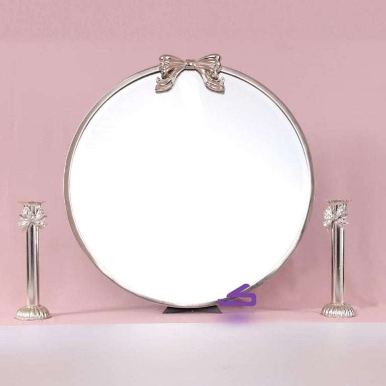 آینه و شمعدان جدید دایره پاپیون طرح نقره 40