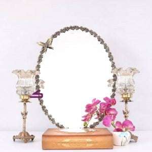 ست کامل آینه شمعدان نقره عروس مدل شهروز