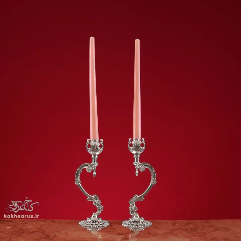 آینه و شمعدان عروسی مدل شقایق 60