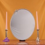 ست کامل آینه شمعدان ساده طرح نقره مدل آنا