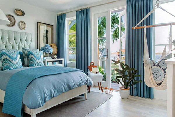 دکوراسیون رنگ آبی اتاق خواب
