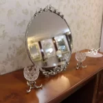 آینه و شمعدان ارزان طرح نقره مدل نازیلا 40