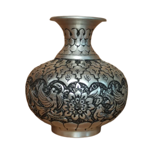 گلدان قلمزنی روکش نقره